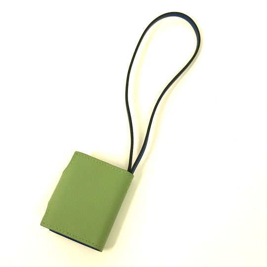HERMES charm Evercalf, Swift green Bicolor Charm Ulysse Nano Women Used Authentic