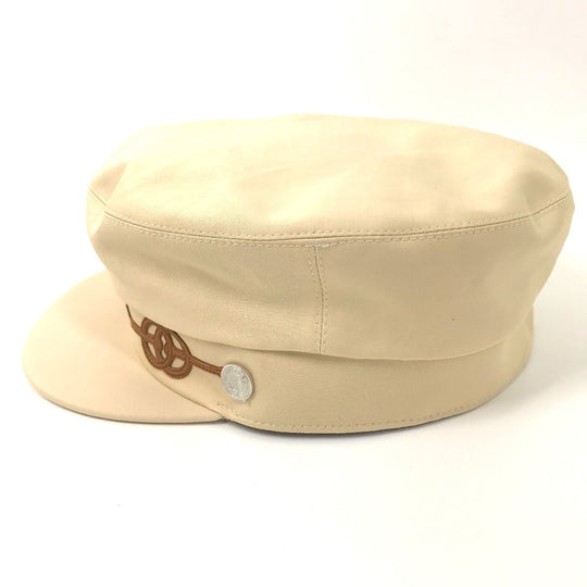 HERMES Casquette Cotton, Polyurethane Beige type Serie Kabul Crickets Women 57 Used Authentic
