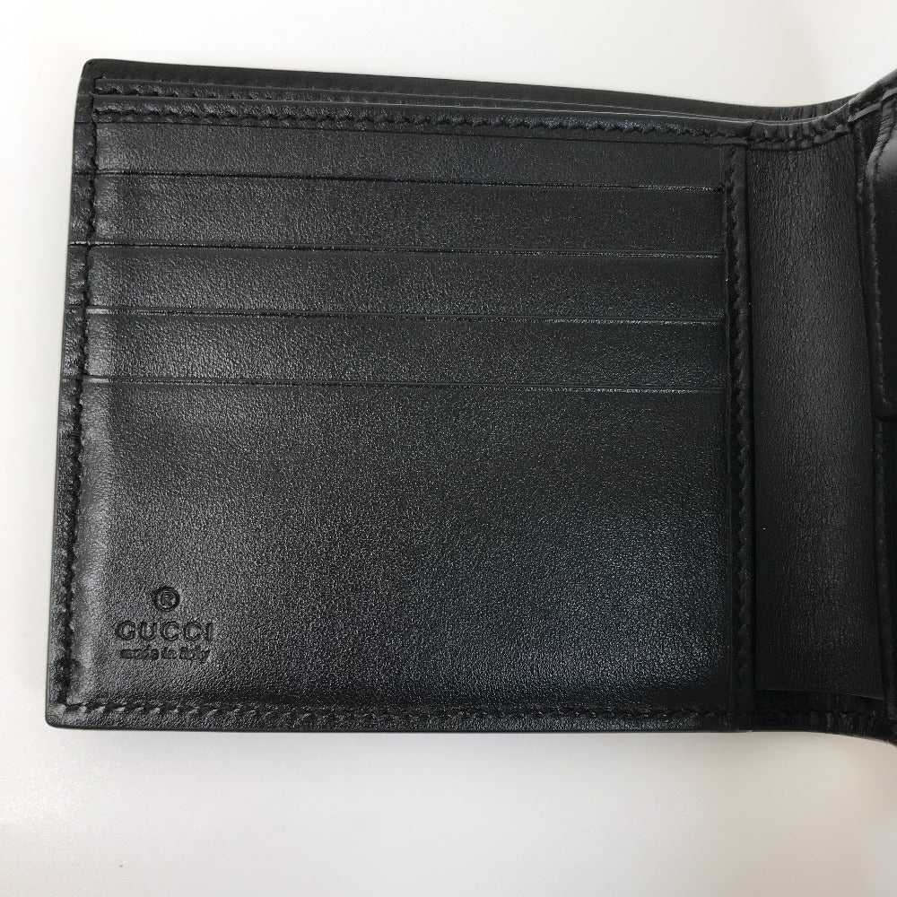GUCCI Folded wallet 625555 leather black GG emboss mens Used Authentic