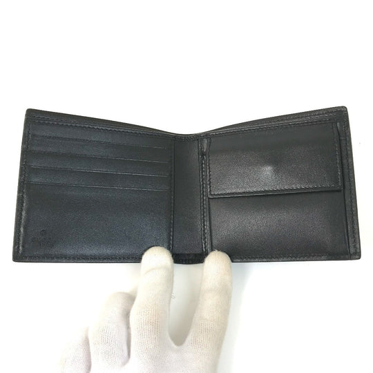 GUCCI Folded wallet 625555 leather black GG emboss mens Used Authentic
