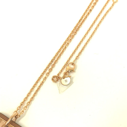 HERMES Necklace Metal, Leather gold Heart Chain Asdukour PM Women Used Authentic