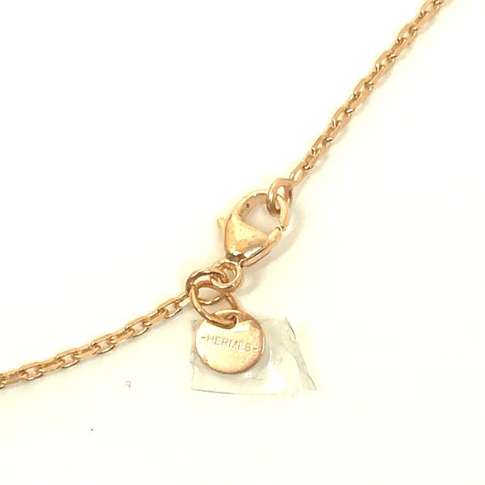 HERMES Necklace Metal, Leather gold Heart Chain Asdukour PM Women Used Authentic