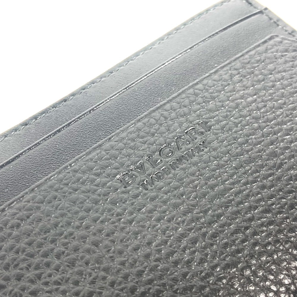 BVLGARI Card Case 36969 leather black logo Oct OCTO mens Used Authentic