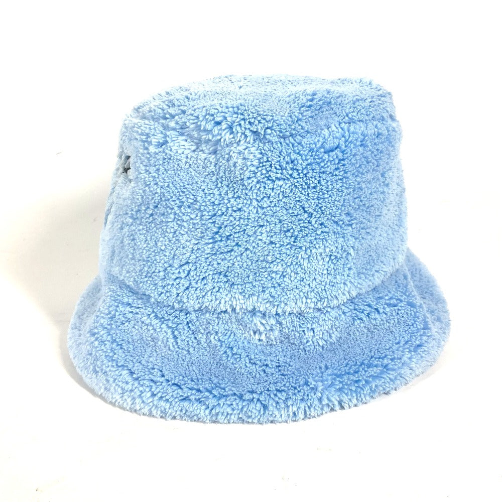 PRADA hat 1HC137 polyester blue fur logo Women S Used Authentic