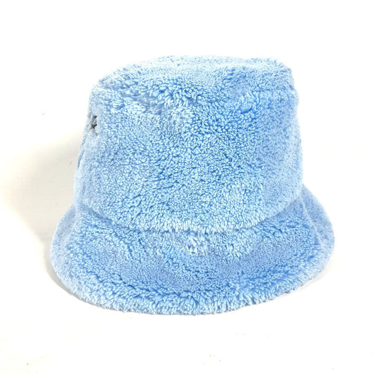 PRADA hat 1HC137 polyester blue fur logo Women S Used Authentic