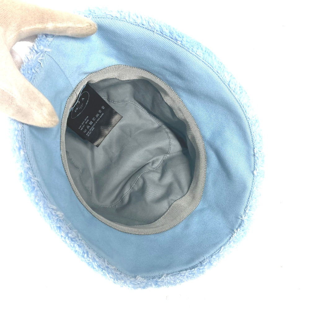 PRADA hat 1HC137 polyester blue fur logo Women S Used Authentic