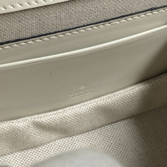 GUCCI Handbag 686864 leather white Bamboo 2WAY bag Women Used Authentic