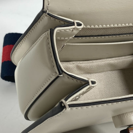 GUCCI Handbag 686864 leather white Bamboo 2WAY bag Women Used Authentic