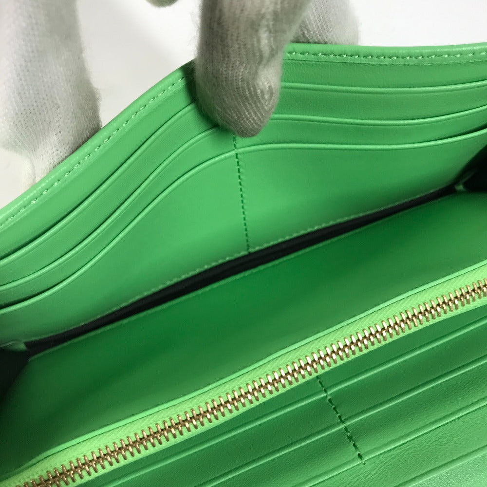 FENDI Long Wallet Purse 8M0251 leather green Baguette Continental Wallet Women Used Authentic