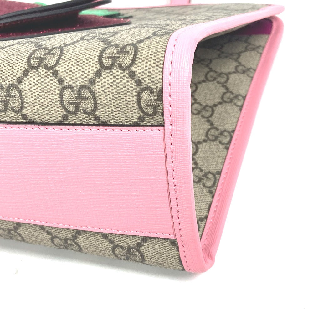 GUCCI Handbag 630589 GG Supreme canvas, leather pink Chilled license GG Supreme Strawberry Strawberry Glitter Kids Used Authentic