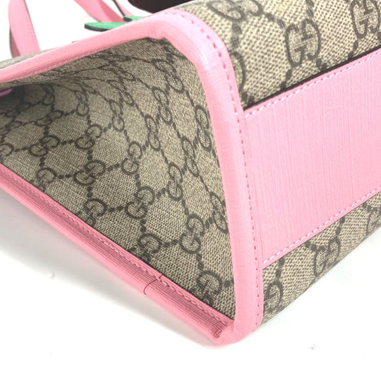 GUCCI Handbag 630589 GG Supreme canvas, leather pink Chilled license GG Supreme Strawberry Strawberry Glitter Kids Used Authentic