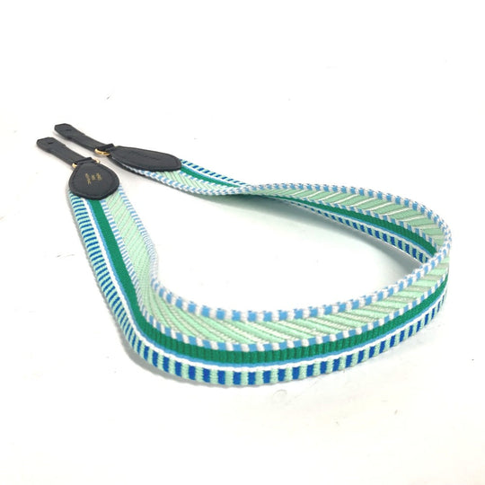 HERMES Shoulder strap Leather / canvas green bandouliere Cavale To Go Women Used Authentic