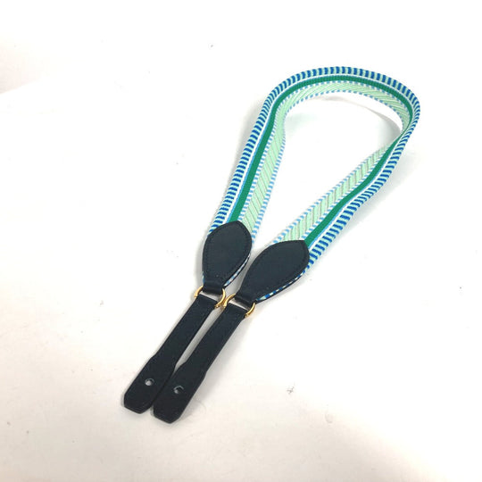 HERMES Shoulder strap Leather / canvas green bandouliere Cavale To Go Women Used Authentic