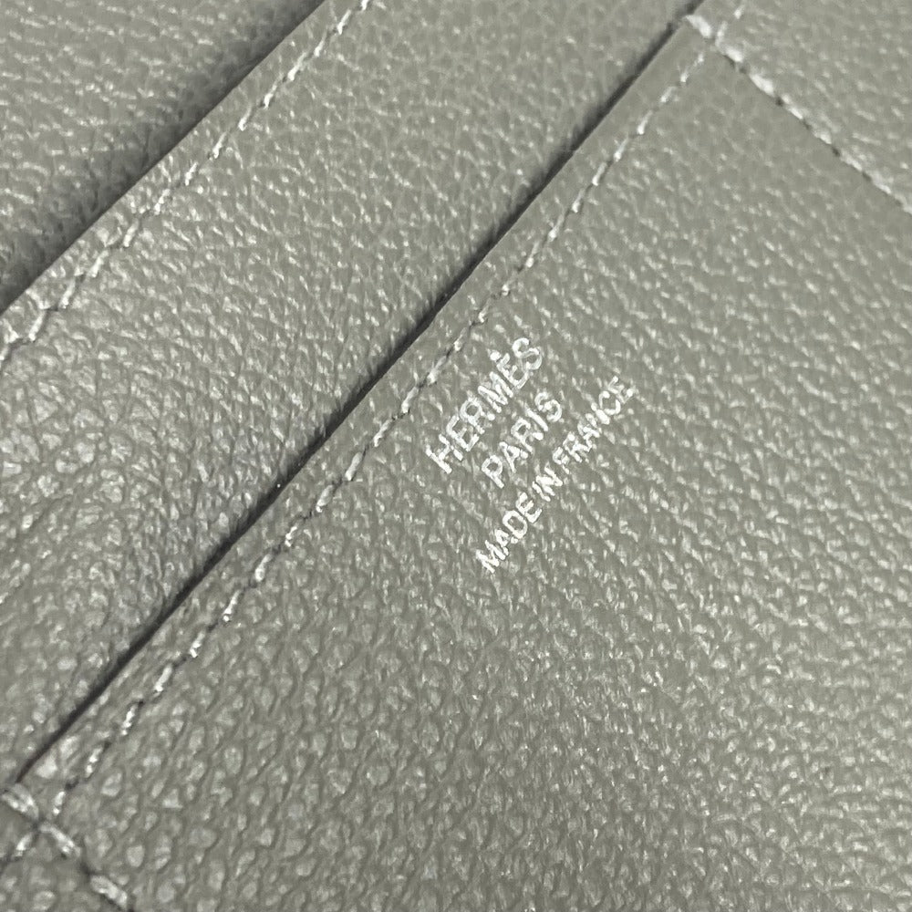 HERMES Long Wallet Purse Evercolor gray RMS Tutankhamun Women Used Authentic