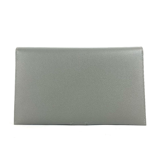 HERMES Long Wallet Purse Evercolor gray RMS Tutankhamun Women Used Authentic