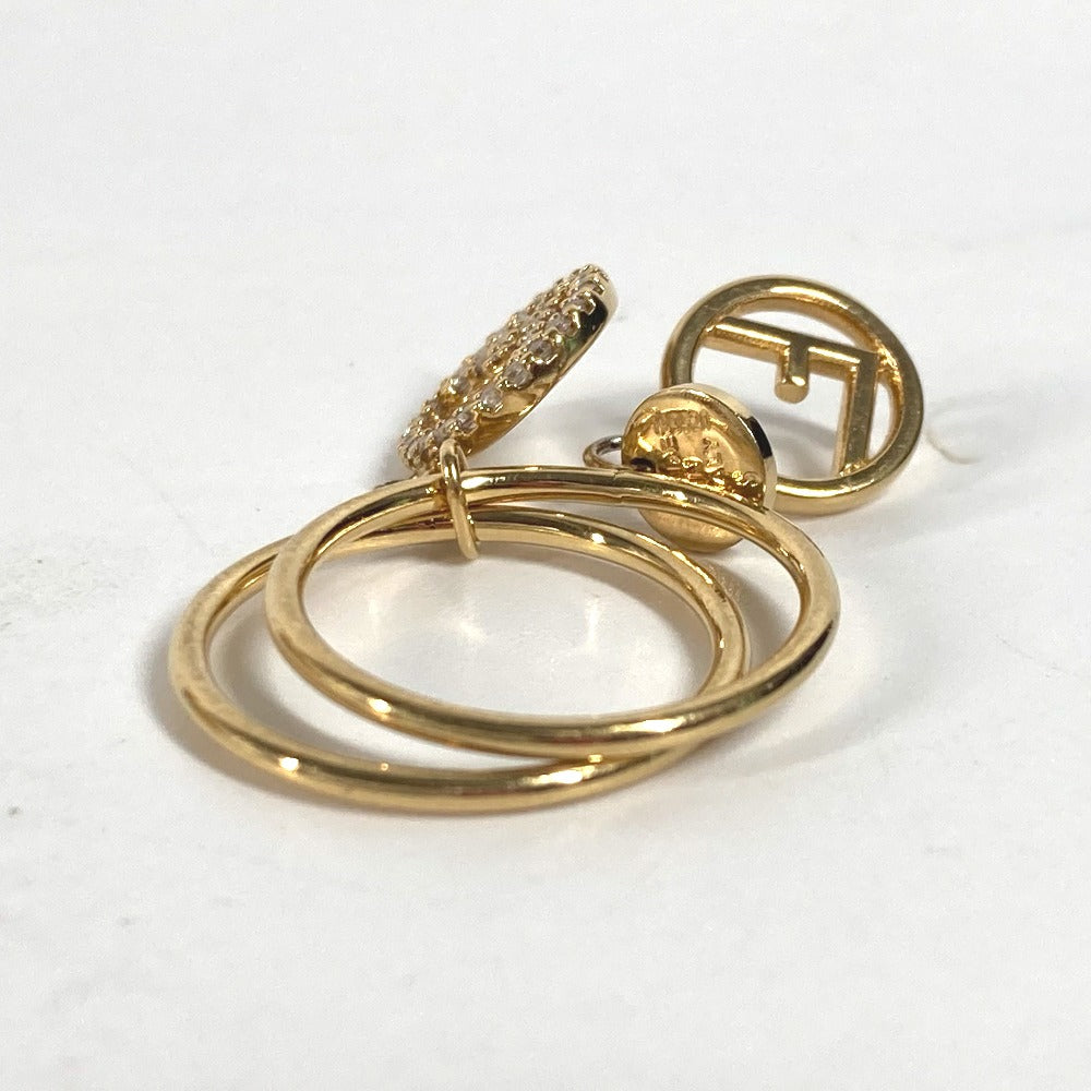 FENDI Ring metal gold F is rhinestone logo S