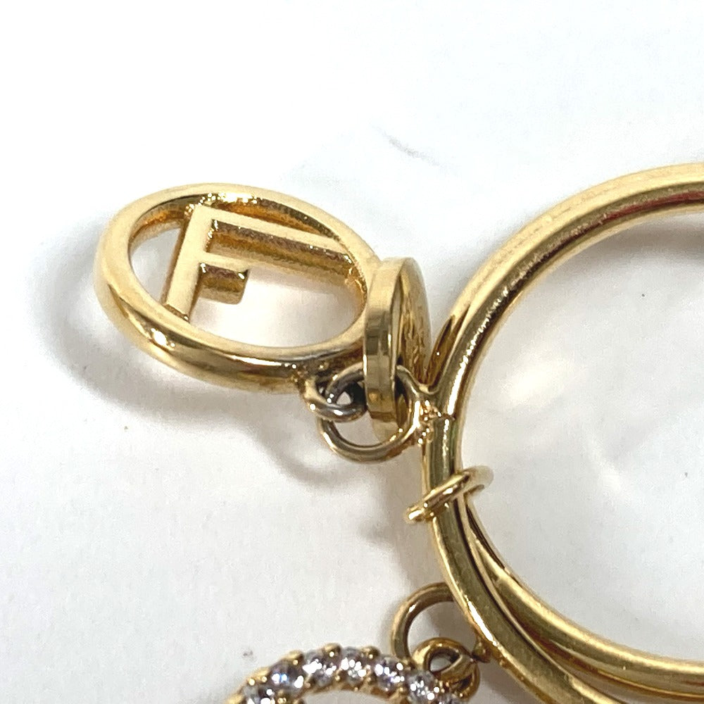 FENDI Ring metal gold F is rhinestone logo S