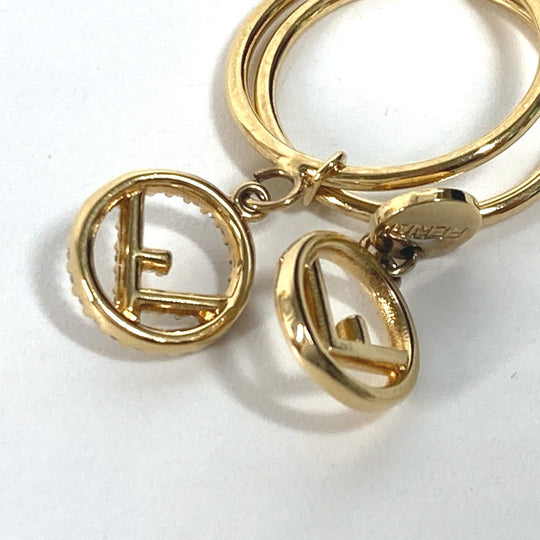 FENDI Ring metal gold F is rhinestone logo S