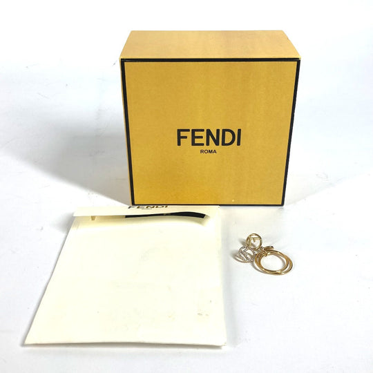 FENDI Ring metal gold F is rhinestone logo S