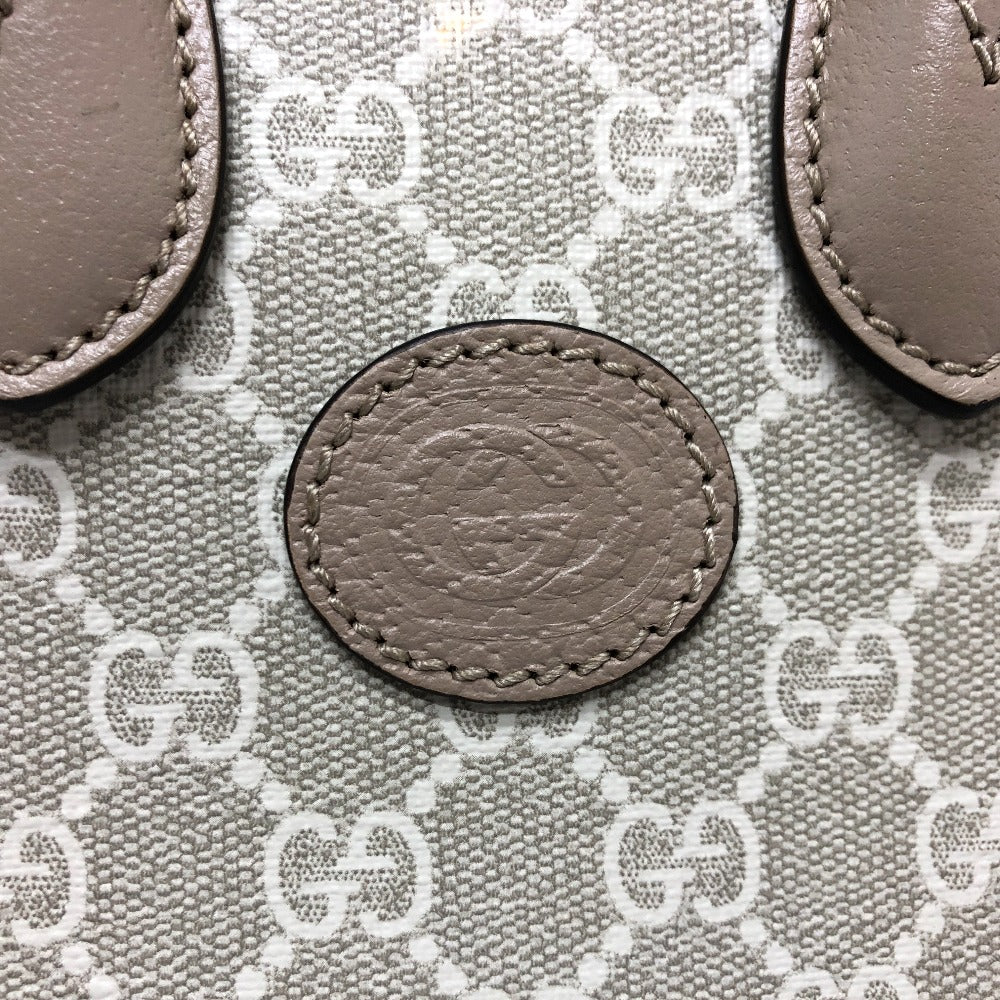 GUCCI Shoulder Bag 671623 GG Supreme Canvas light beige GG Supreme Interlocking G Mini Tote Bag