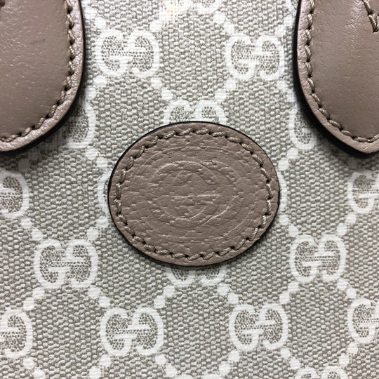 GUCCI Shoulder Bag 671623 GG Supreme Canvas light beige GG Supreme Interlocking G Mini Tote Bag