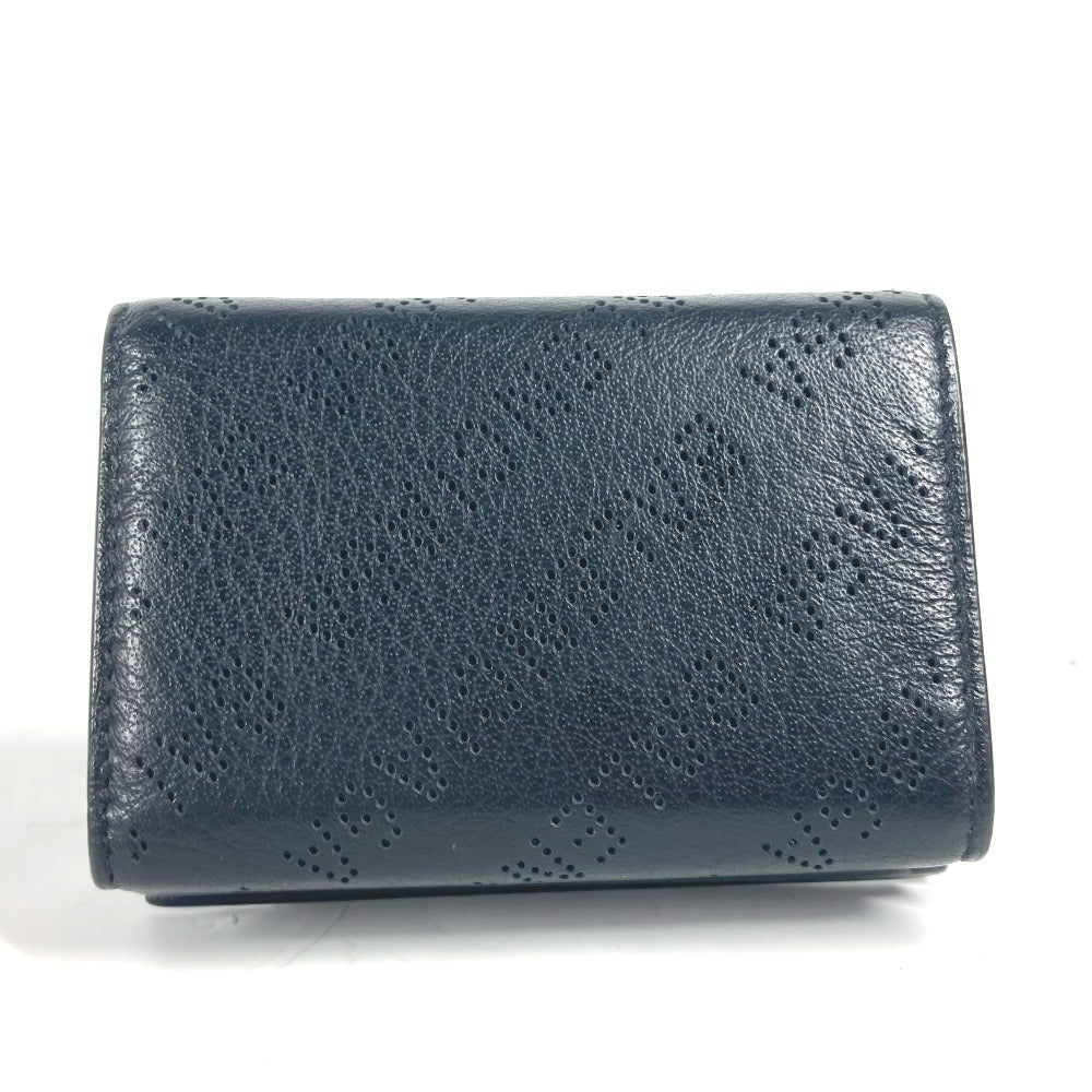 BALENCIAGA Trifold wallet 594312 leather black logo CASH Mini Wallet mens Used Authentic