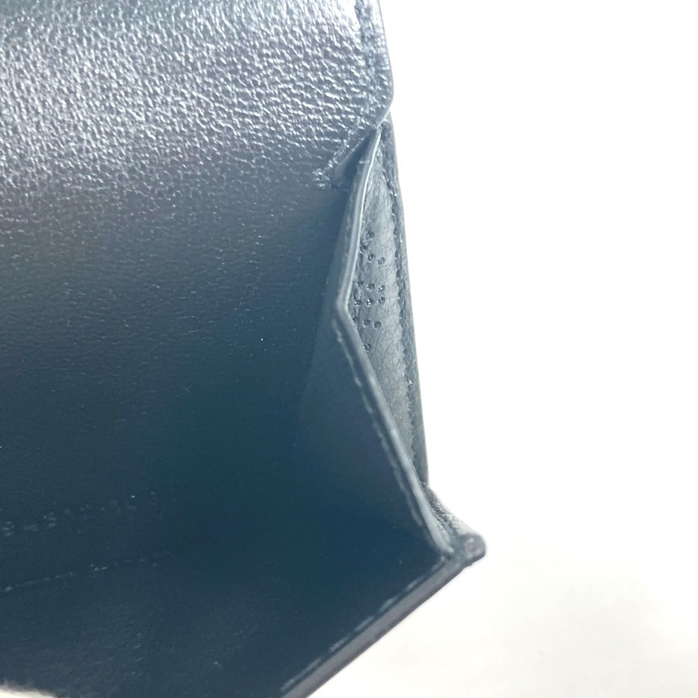 BALENCIAGA Trifold wallet 594312 leather black logo CASH Mini Wallet mens Used Authentic