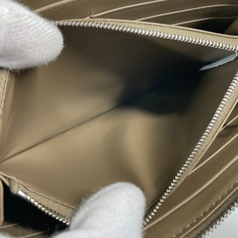 BOTTEGAVENETA Long Wallet Purse 748054VCP142569 leather Brown x Blue MAXI INTRECCIATO Personalized Cassette Zip Around Wallet mens Used Authentic