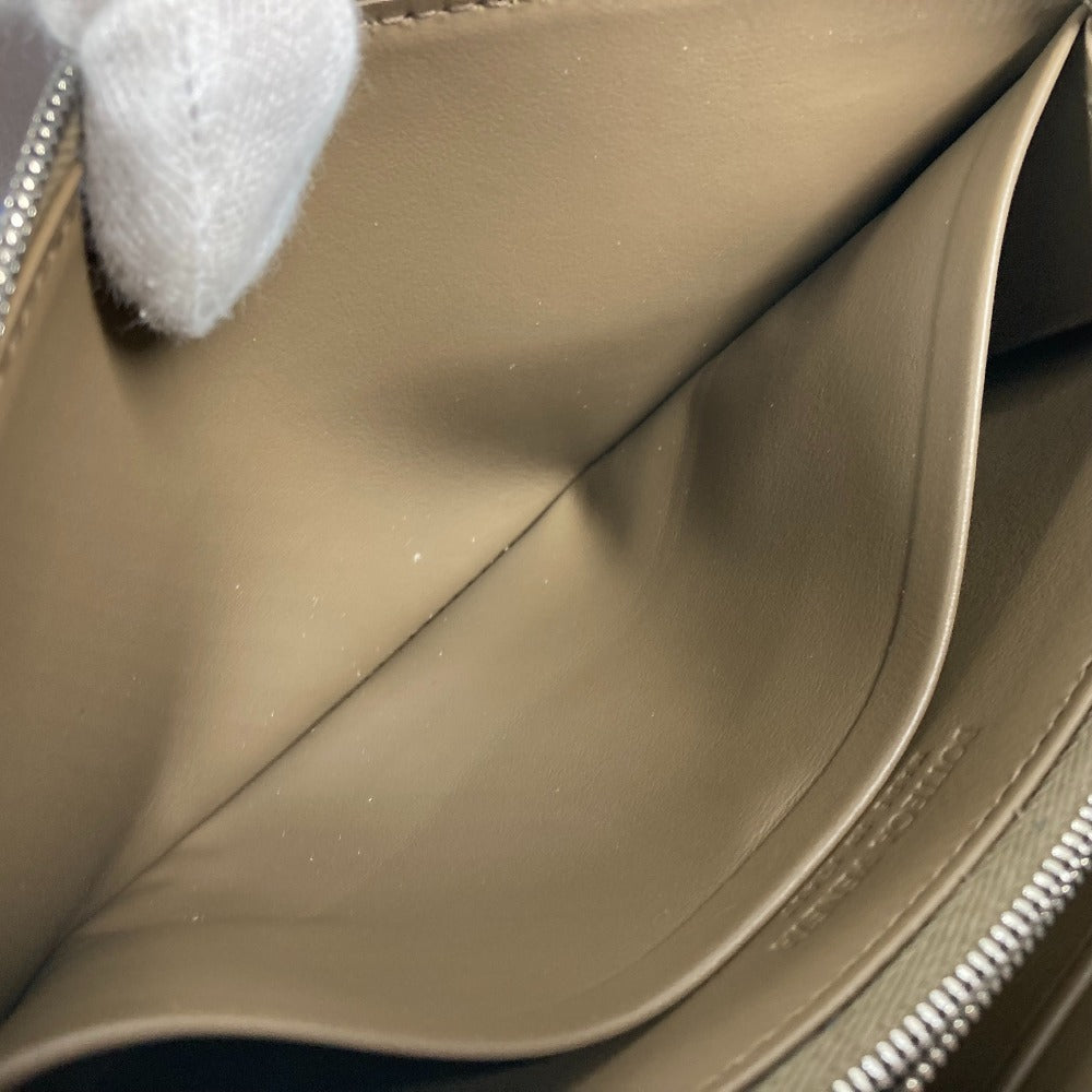 BOTTEGAVENETA Long Wallet Purse 748054VCP142569 leather Brown x Blue MAXI INTRECCIATO Personalized Cassette Zip Around Wallet mens Used Authentic