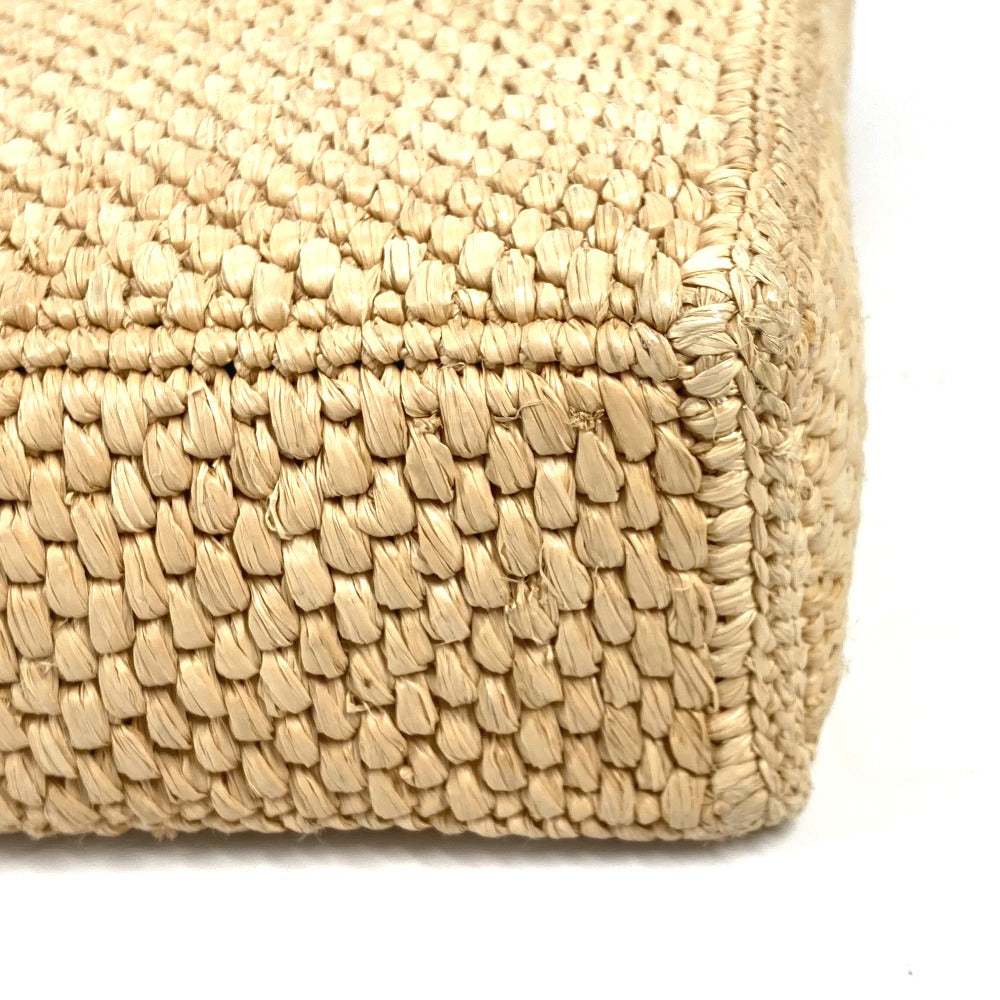 LOEWE Tote Bag Raffia Beige x brown logo Standard A4 vertical Women Used Authentic