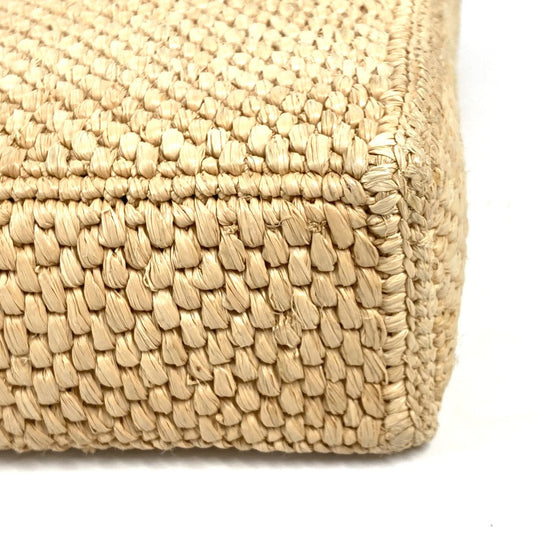 LOEWE Tote Bag Raffia Beige x brown logo Standard A4 vertical Women Used Authentic