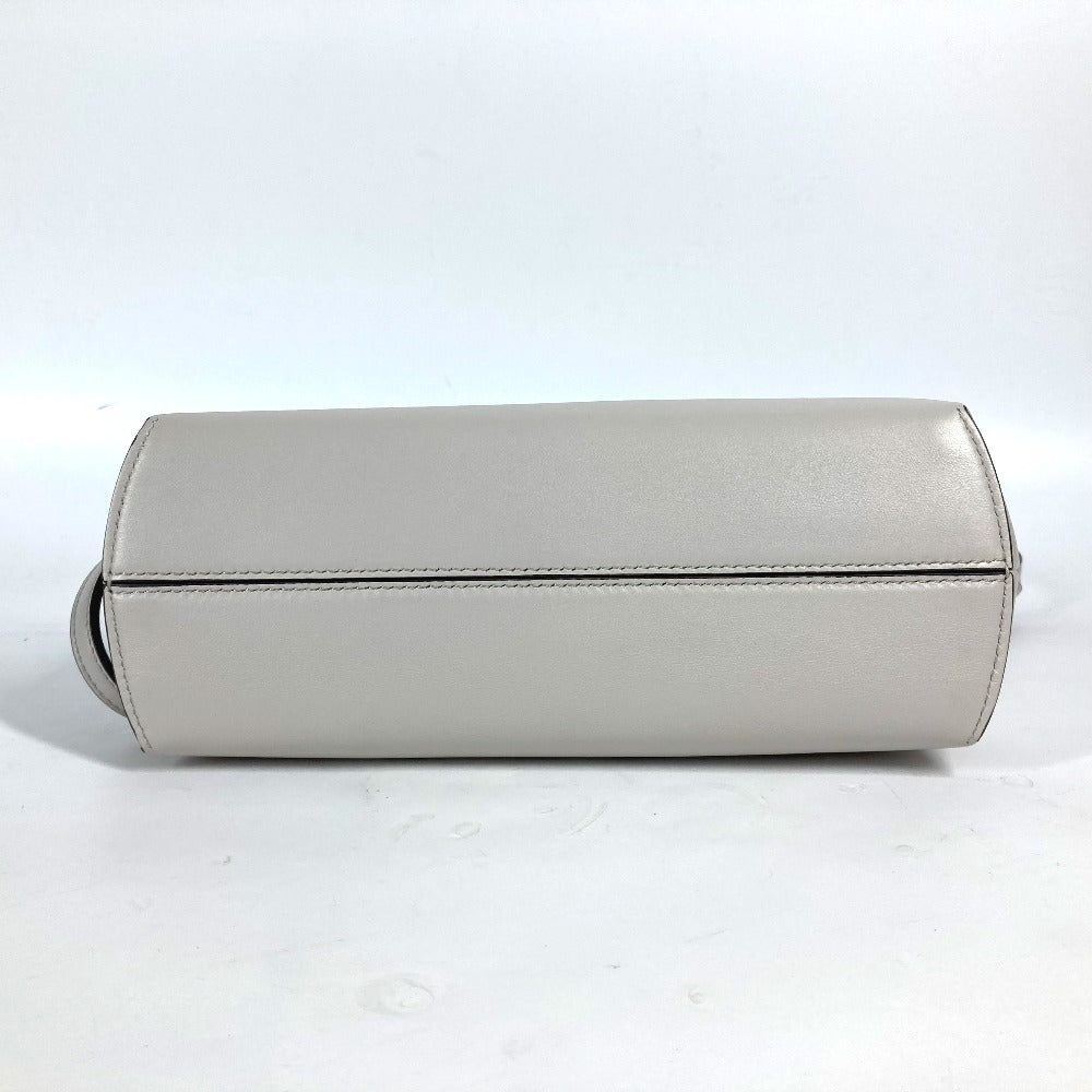 FENDI Clutch bag 8BP129 leather White gray type Shoulder Crossbody Pochette first small Women Used Authentic