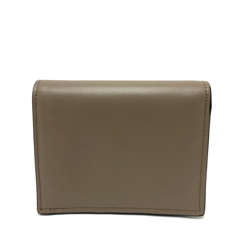 FENDI Folded wallet 8M0420 leather Brown logo Women Used Authentic