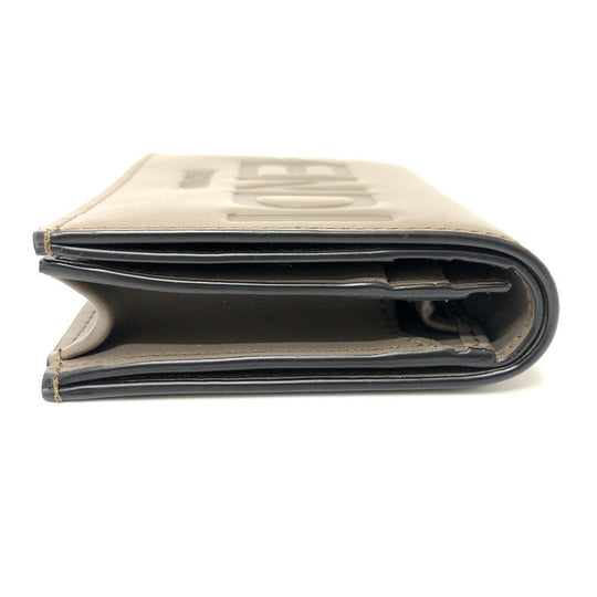 FENDI Folded wallet 8M0420 leather Brown logo Women Used Authentic