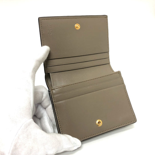 FENDI Folded wallet 8M0420 leather Brown logo Women Used Authentic