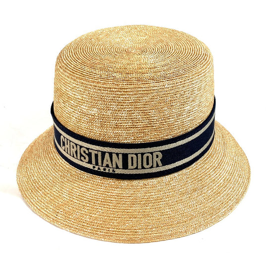 Dior hat 11DRT952G180 , Straw beige DIORESORT hat Women 58 Used Authentic
