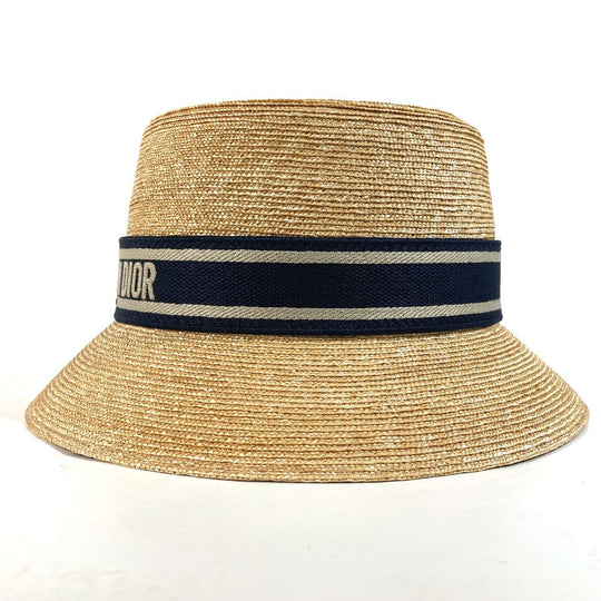Dior hat 11DRT952G180 , Straw beige DIORESORT hat Women 58 Used Authentic