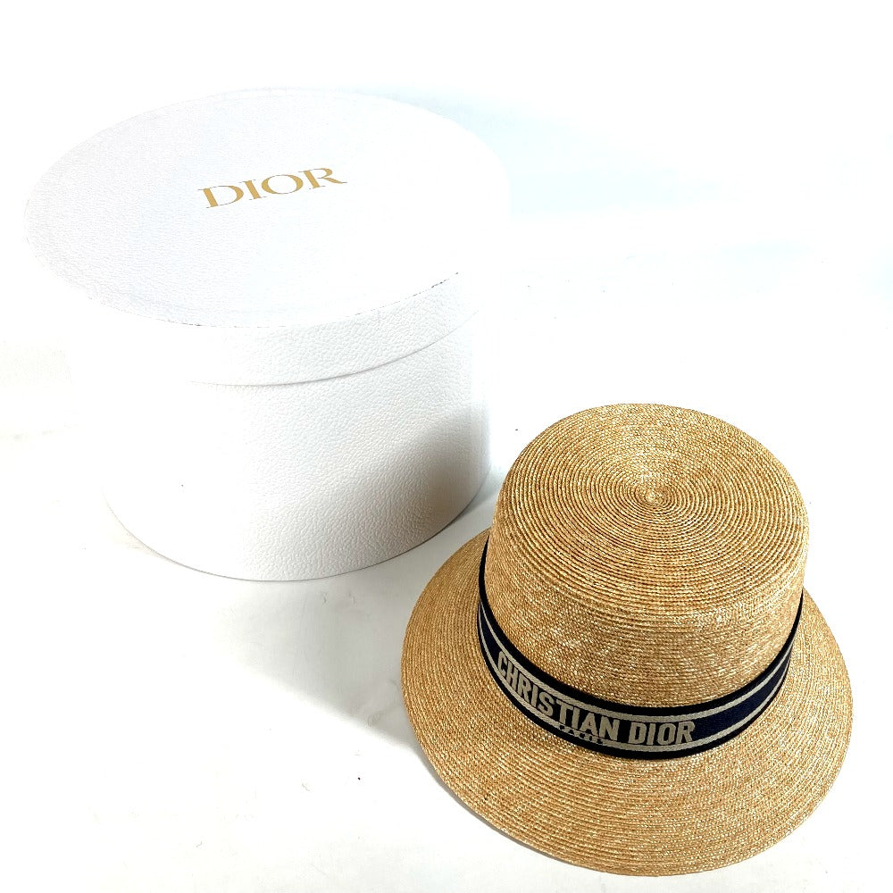 Dior hat 11DRT952G180 , Straw beige DIORESORT hat Women 58 Used Authentic