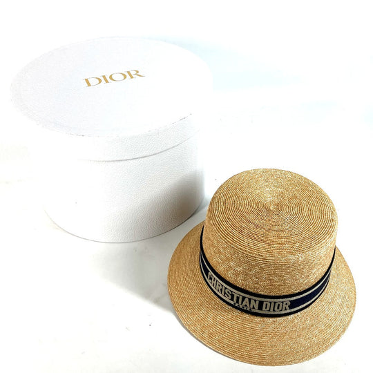 Dior hat 11DRT952G180 , Straw beige DIORESORT hat Women 58 Used Authentic