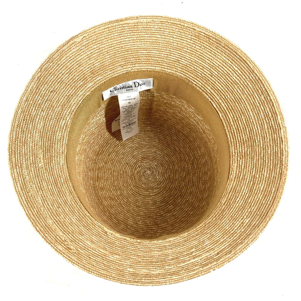 Dior hat 11DRT952G180 , Straw beige DIORESORT hat Women 58 Used Authentic