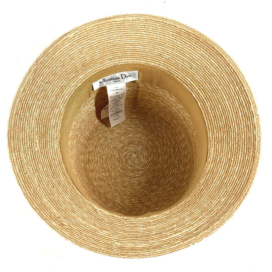 Dior hat 11DRT952G180 , Straw beige DIORESORT hat Women 58 Used Authentic