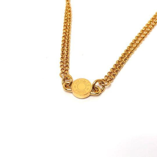 HERMES Necklace metal gold Charnier PM Women Used Authentic