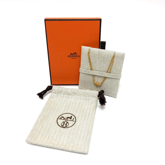 HERMES Necklace metal gold Charnier PM Women Used Authentic