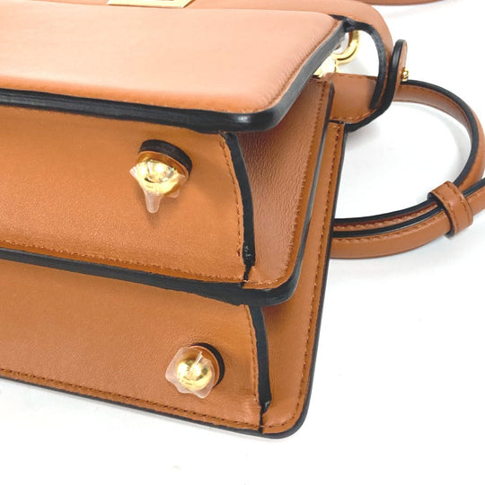 FENDI Shoulder Bag 8BN335 leather Brown Peekaboo ISeeU Petit Women Used Authentic