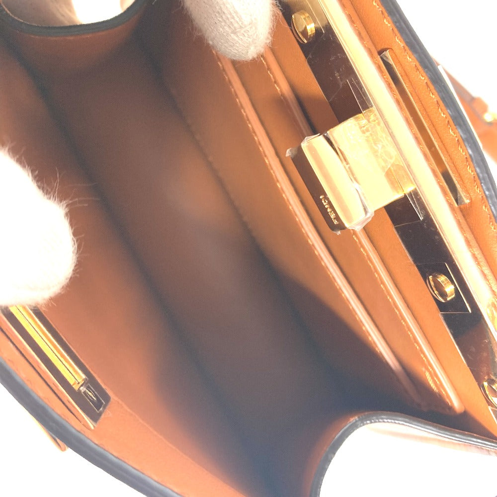 FENDI Shoulder Bag 8BN335 leather Brown Peekaboo ISeeU Petit Women Used Authentic