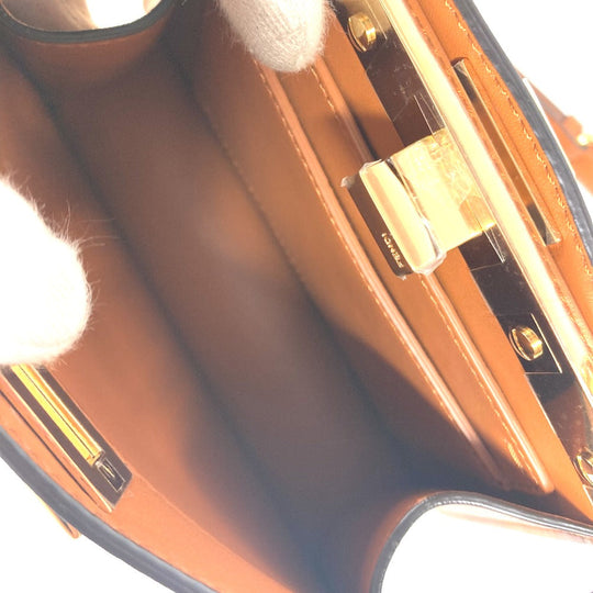 FENDI Shoulder Bag 8BN335 leather Brown Peekaboo ISeeU Petit Women Used Authentic