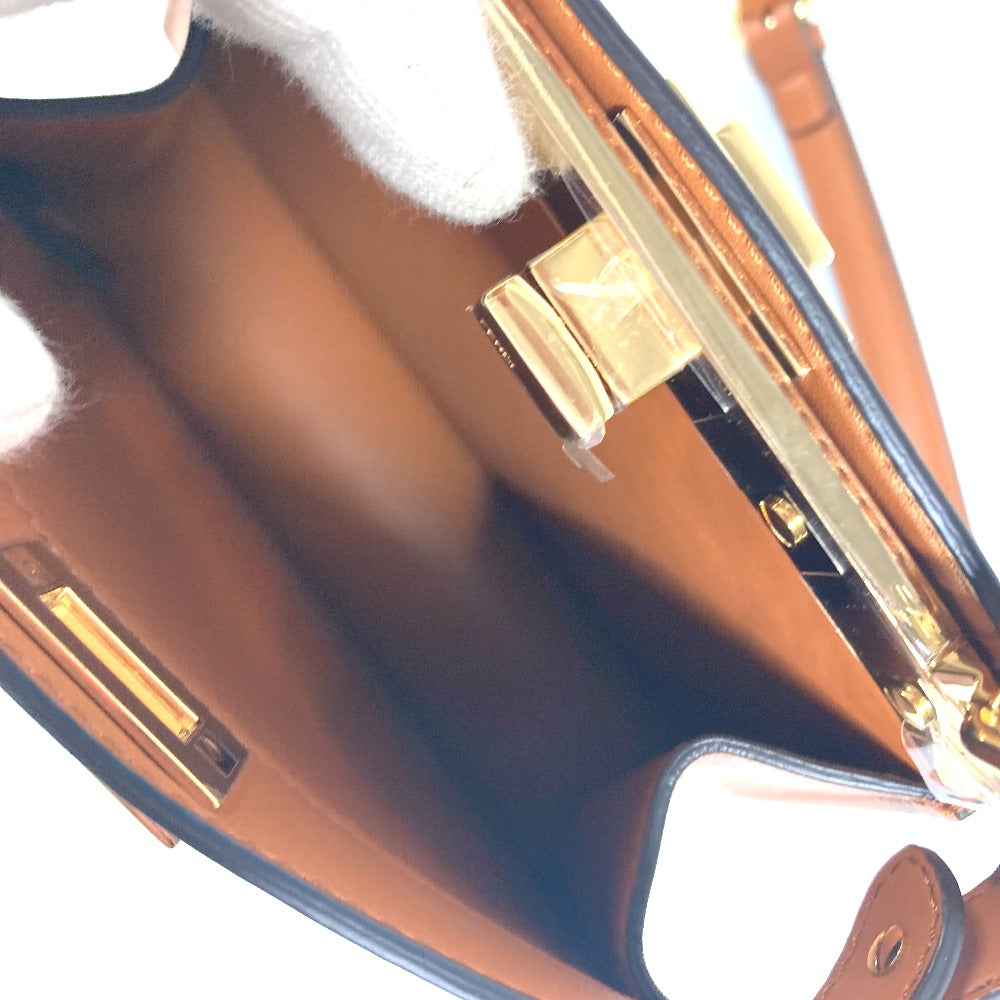 FENDI Shoulder Bag 8BN335 leather Brown Peekaboo ISeeU Petit Women Used Authentic