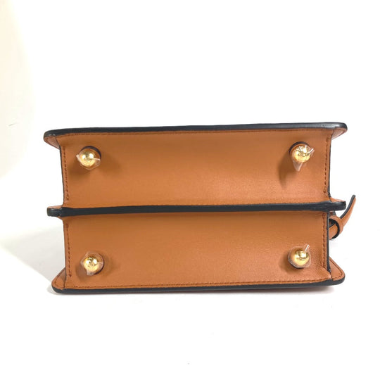 FENDI Shoulder Bag 8BN335 leather Brown Peekaboo ISeeU Petit Women Used Authentic