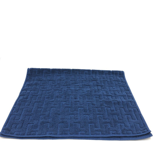HERMES towel cotton blue labyrinth Women Used Authentic