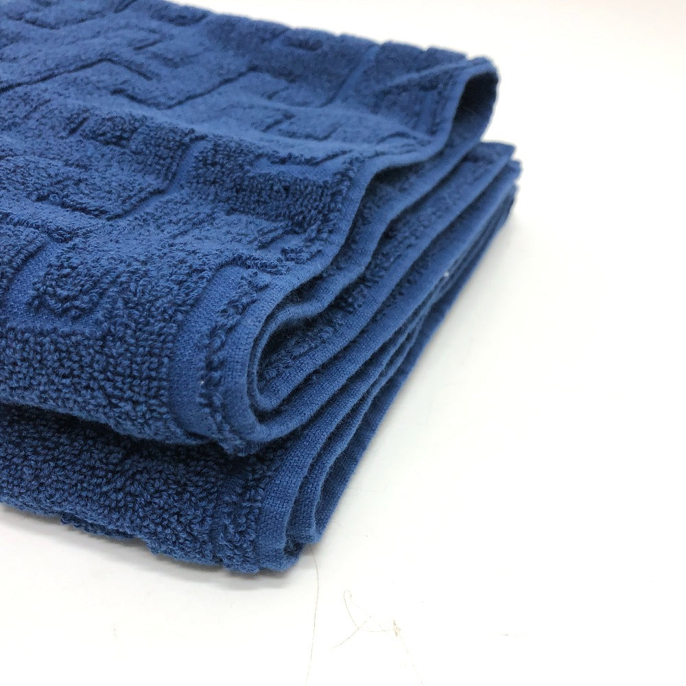 HERMES towel cotton blue labyrinth Women Used Authentic
